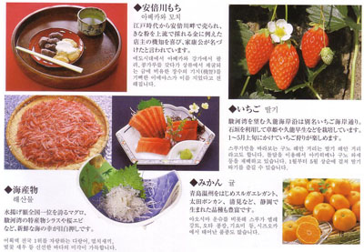 시즈오카의 특산물: 떡, 과일, 해산물