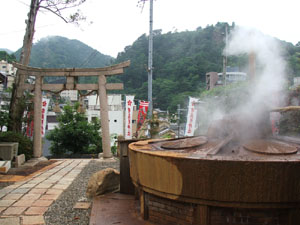 아리마온천: 원천수 나오는 곳